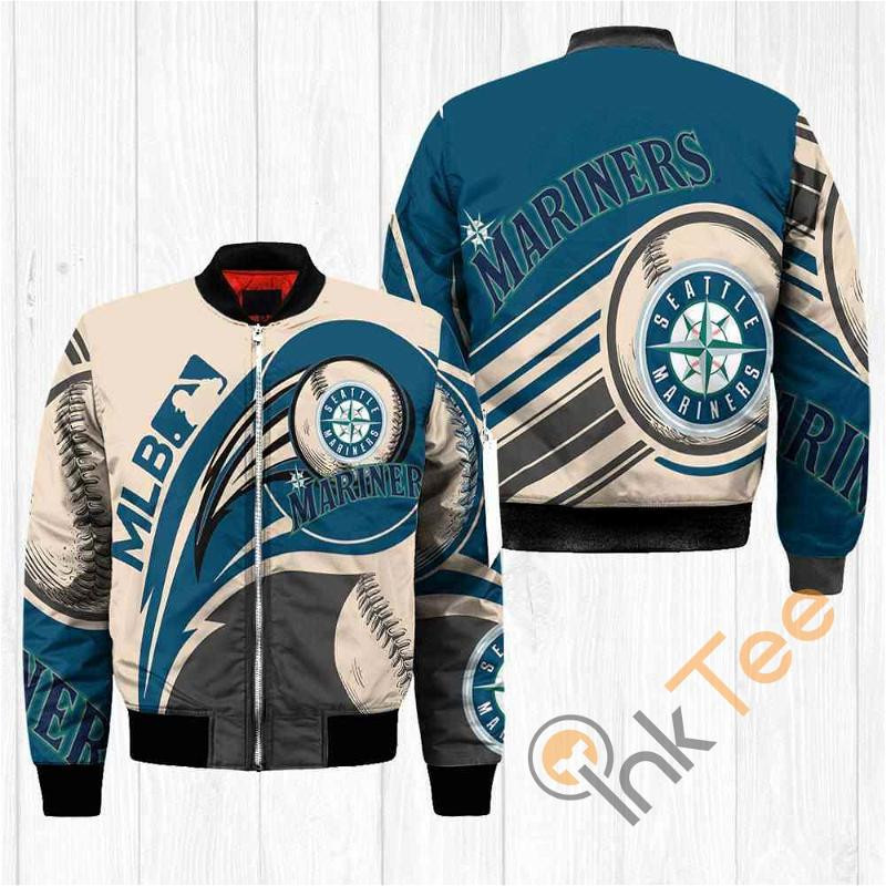 Seattle Mariners Gray Green Bomber Jacket | MLB Team Jacket for Men & Women | Baseball Fan Gift