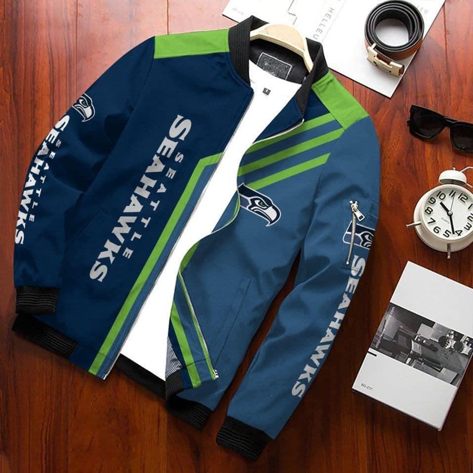 Seattle Seahawks Bomber Jacket | NFL Team Jacket for Men & Women | Football Fan Gift