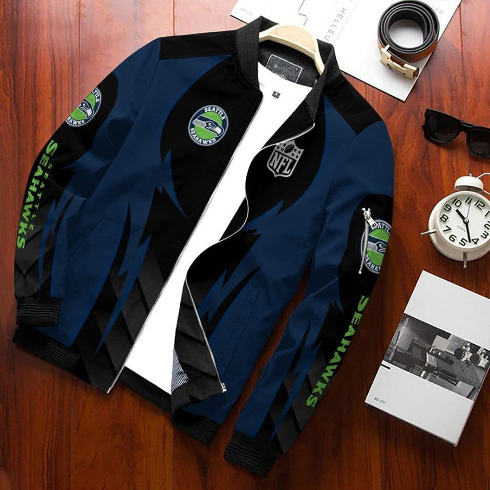 Seattle Seahawks Bomber Jacket | NFL Team Jacket for Men & Women | Football Fan Gift