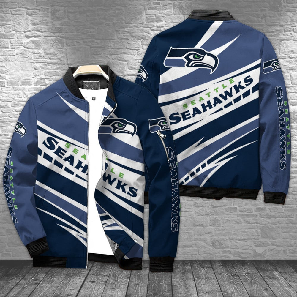 Seattle Seahawks Bomber Jacket | NFL Team Jacket for Men & Women | Football Fan Gift