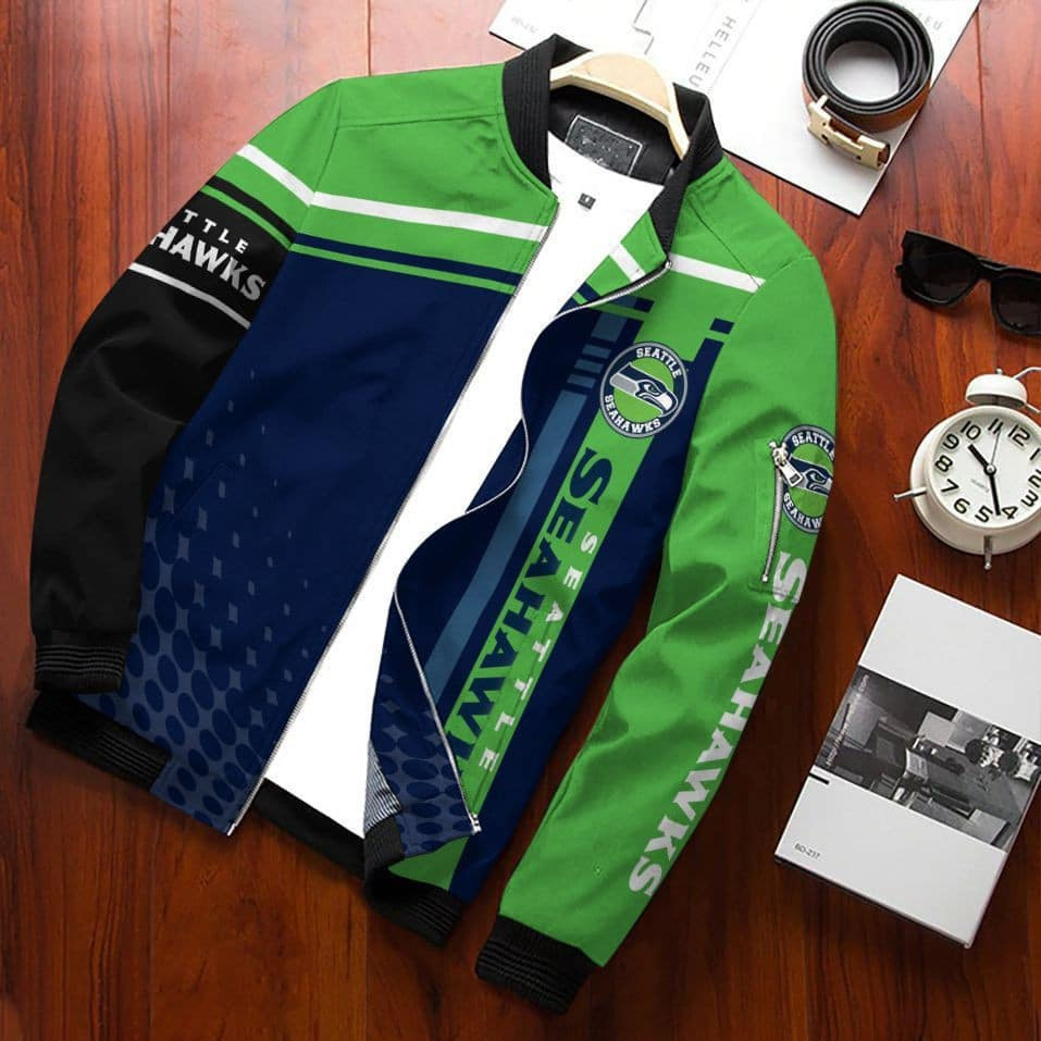 Seattle Seahawks Bomber Jacket | NFL Team Jacket for Men & Women | Football Fan Gift