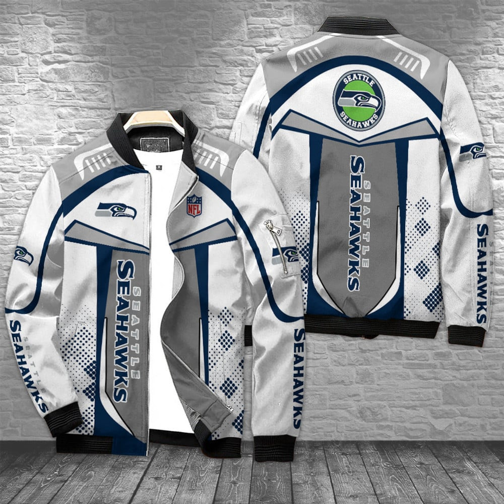 Seattle Seahawks Bomber Jacket | NFL Team Jacket for Men & Women | Football Fan Gift