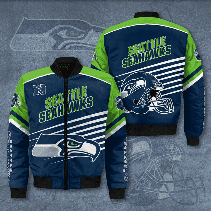 Seattle Seahawks Bomber Jacket | NFL Team Jacket for Men & Women | Football Fan Gift
