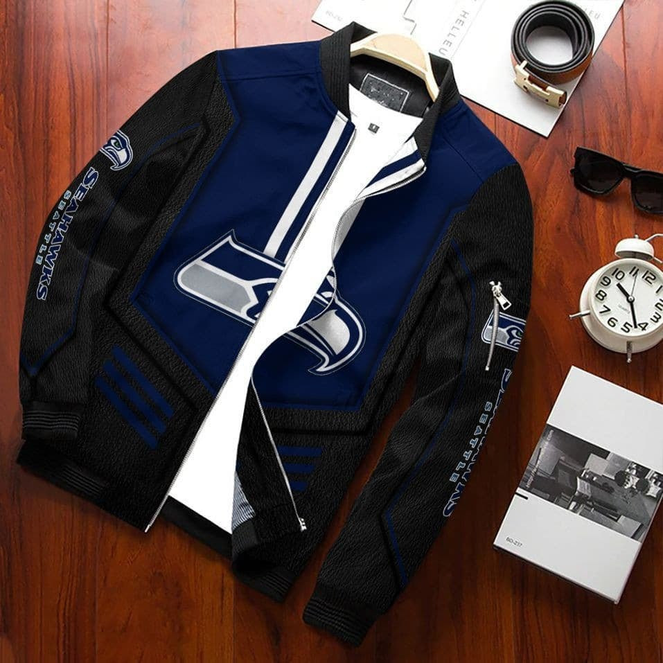 Seattle Seahawks Bomber Jacket | NFL Team Jacket for Men & Women | Football Fan Gift