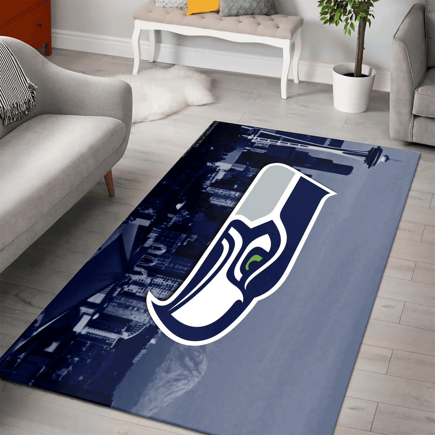 Seattle Seahawks City 3D Full Print Rectangle Area Rug – Full Print Carpet For Living Room & Bedroom Home Decor