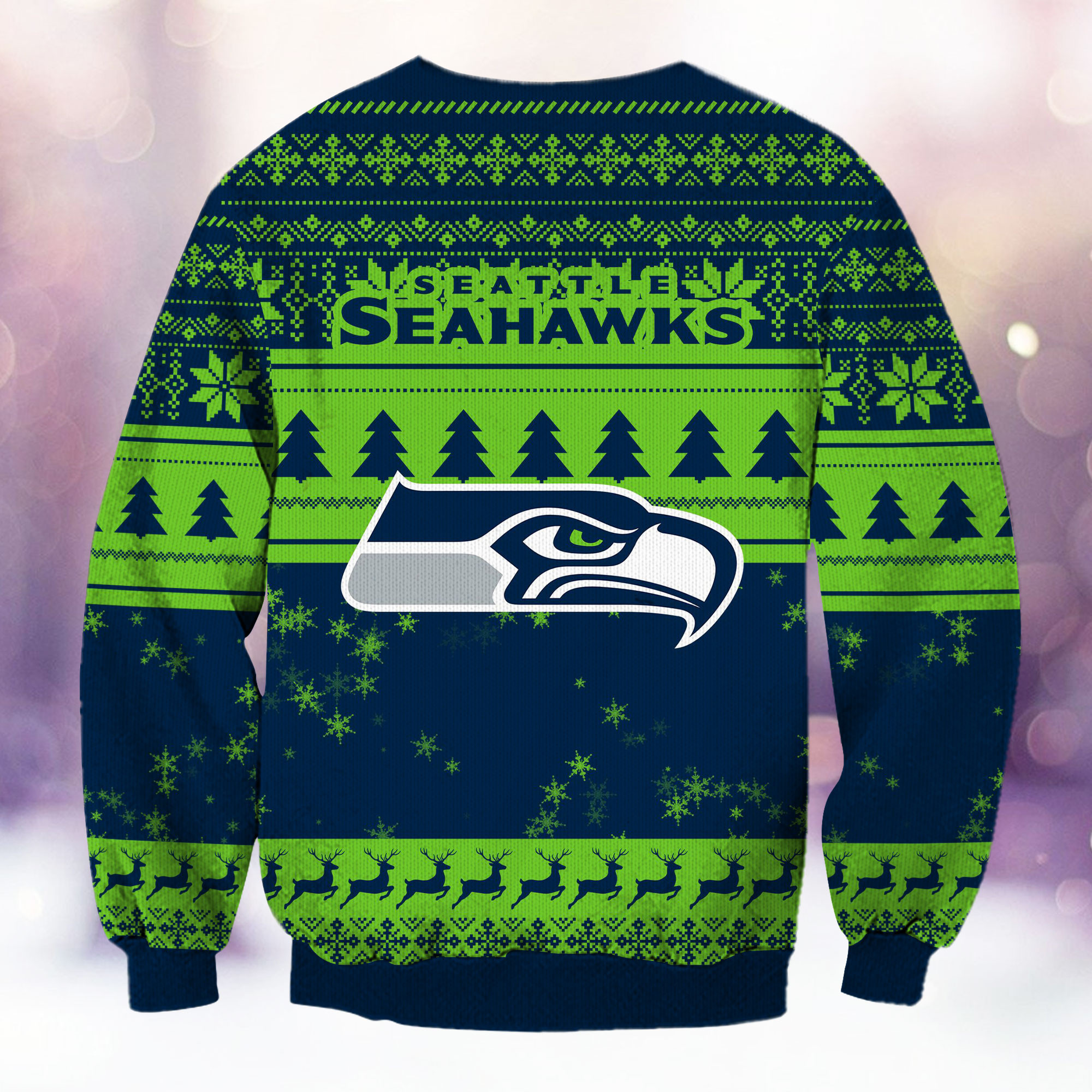 Seattle Seahawks Grinch Ugly Christmas Sweater - Image 3
