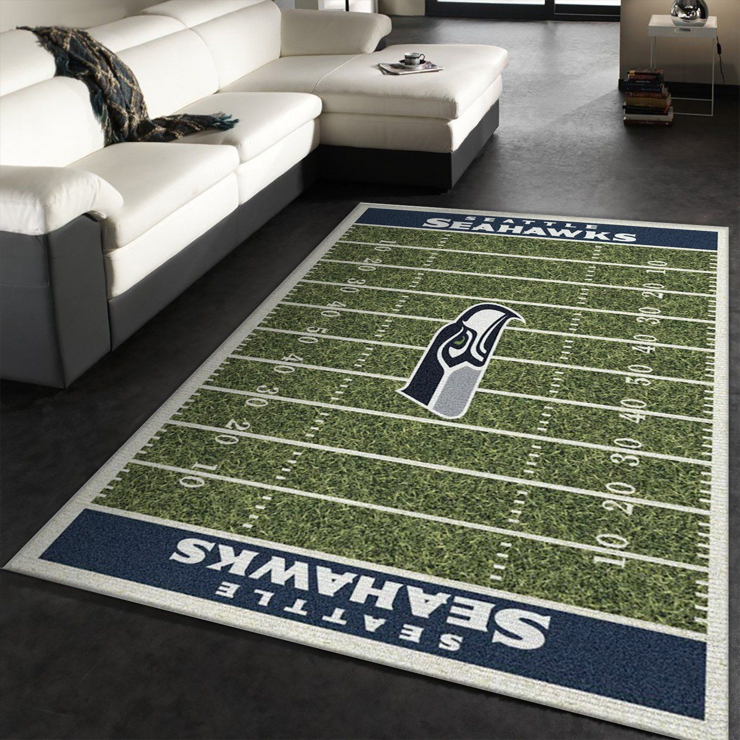 Seattle Seahawks Imperial Homefield Rug Rectangle Area Rug – Full Print Carpet For Living Room & Bedroom Home Decor