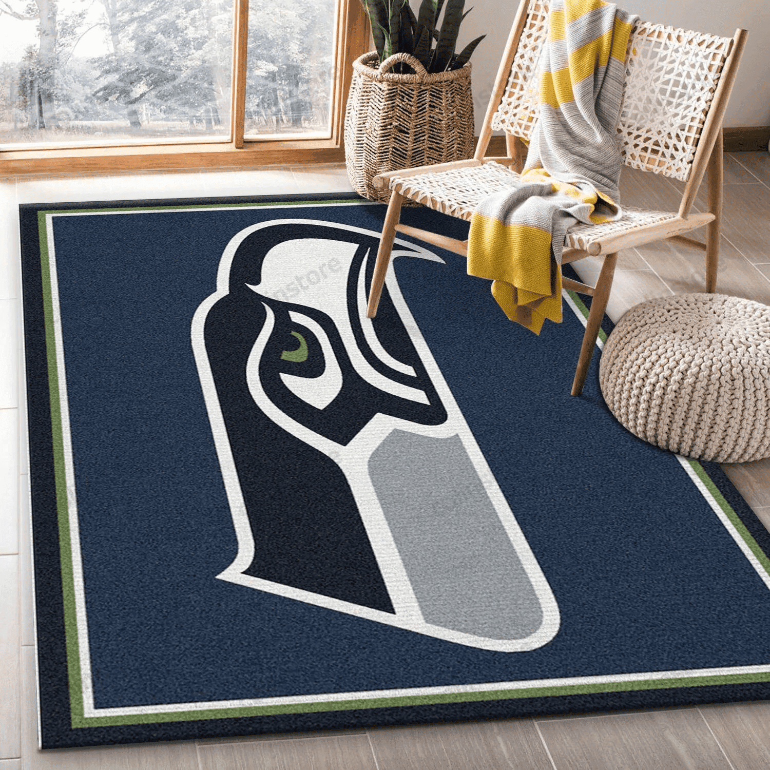 Seattle Seahawks Imperial Spirit Rug Rectangle Area Rug – Full Print Carpet For Living Room & Bedroom Home Decor