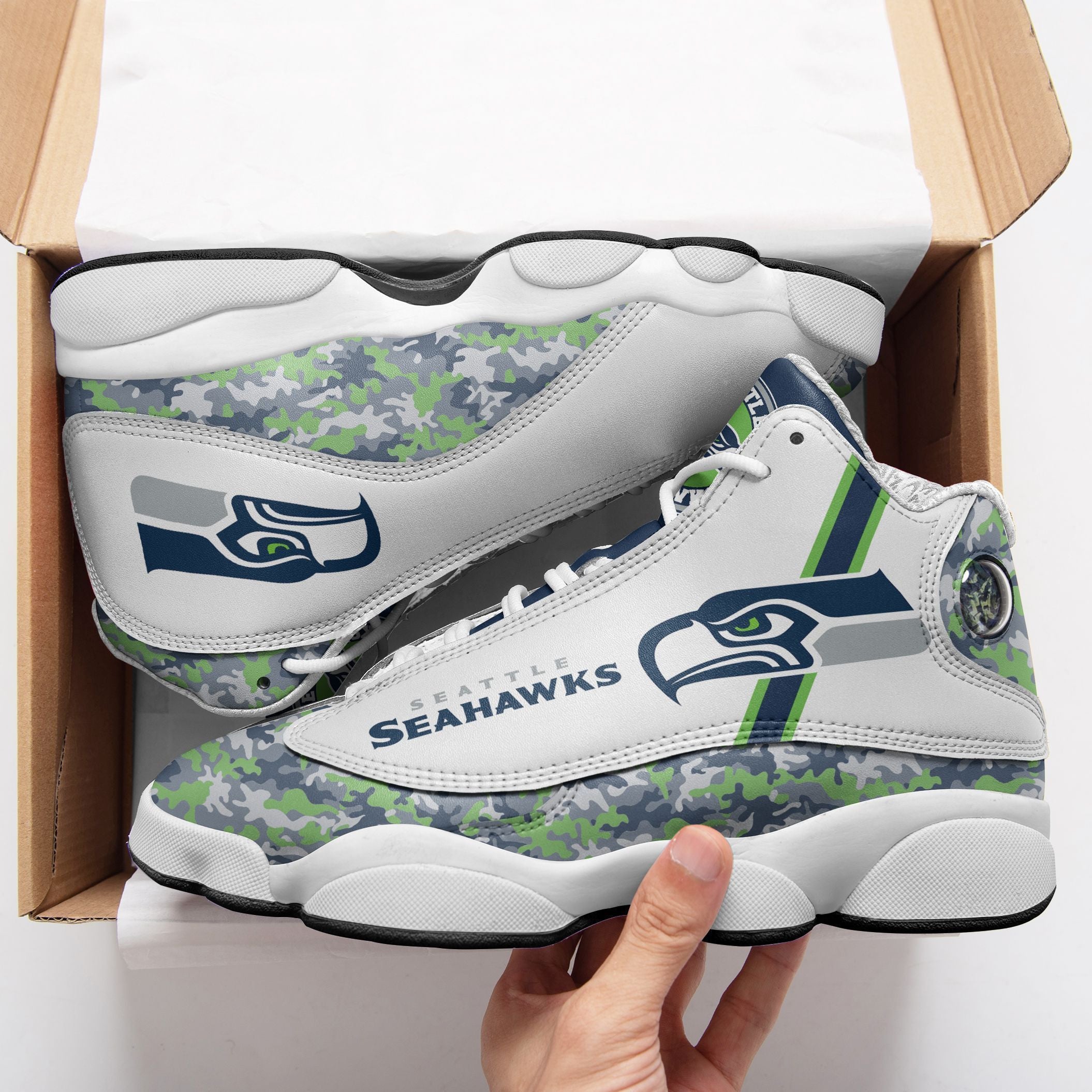Seattle Seahawks NFL JD13 Sneakers Shoes for Men & Women | Custom Fan Gift