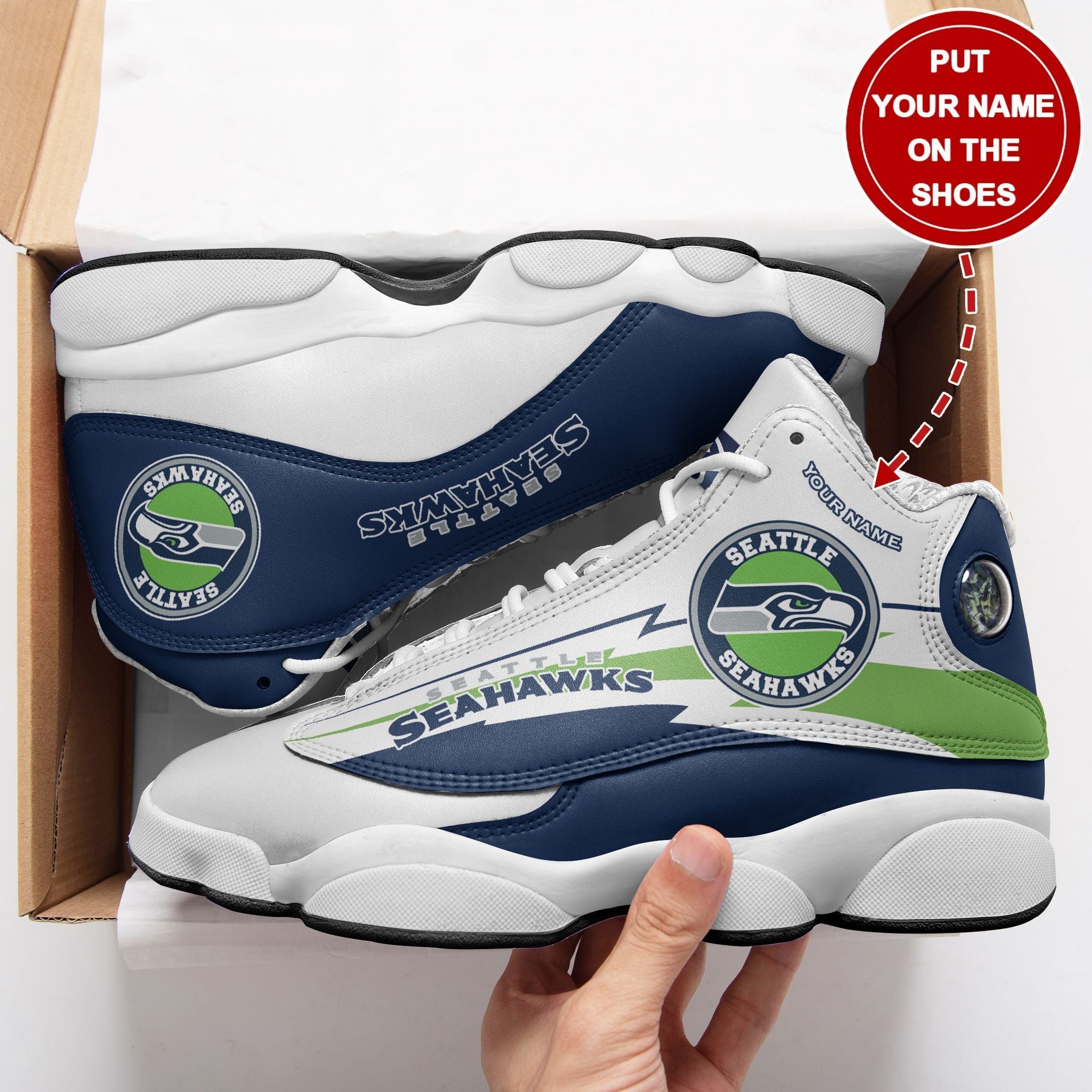 Seattle Seahawks NFL JD13 Sneakers Shoes for Men & Women | Custom Fan Gift