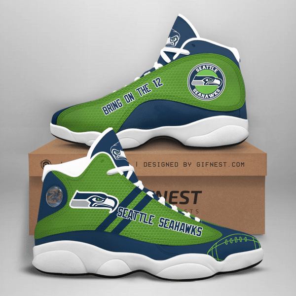 Seattle Seahawks NFL JD13 Sneakers Shoes for Men & Women | Custom Fan Gift