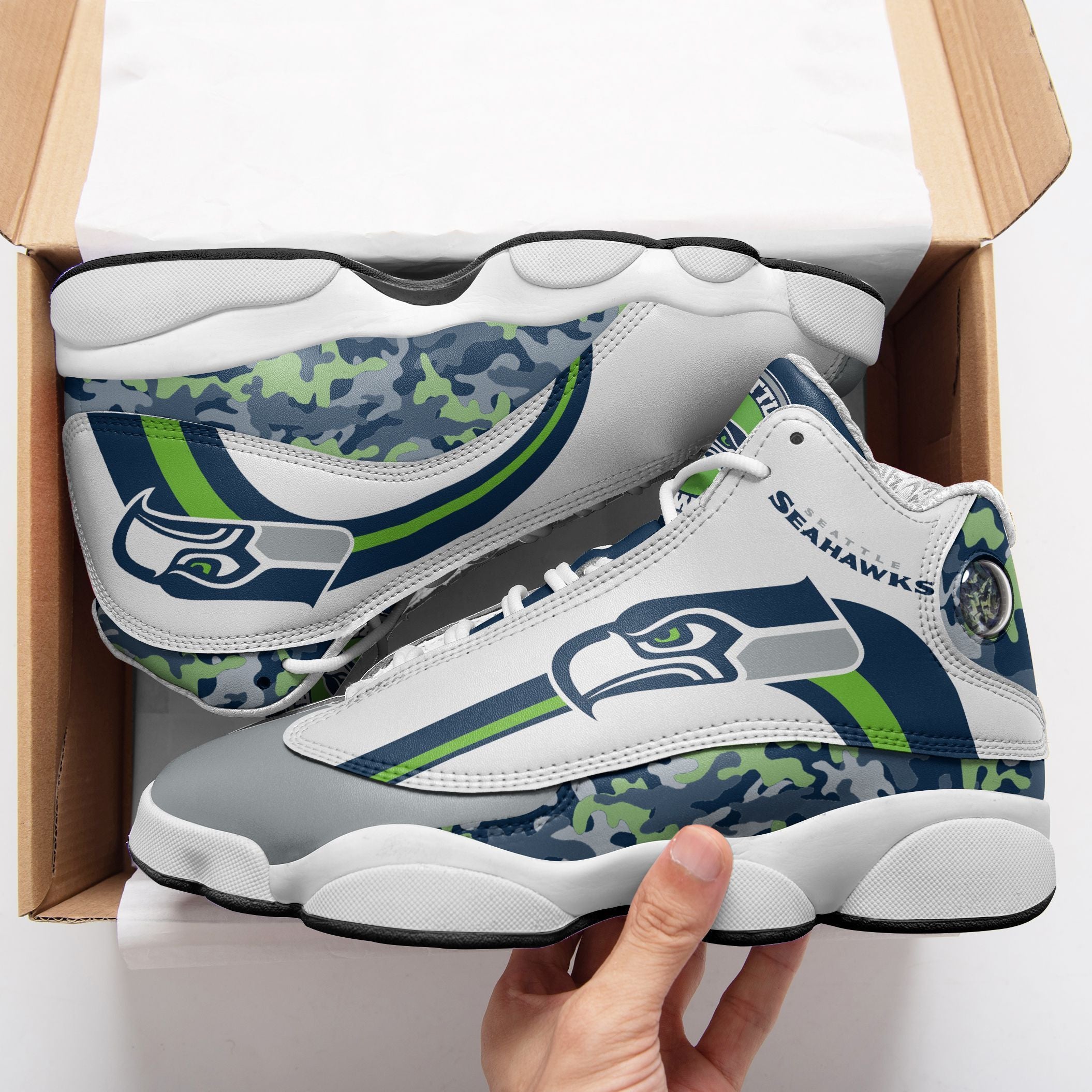 Seattle Seahawks NFL JD13 Sneakers Shoes for Men & Women | Custom Fan Gift