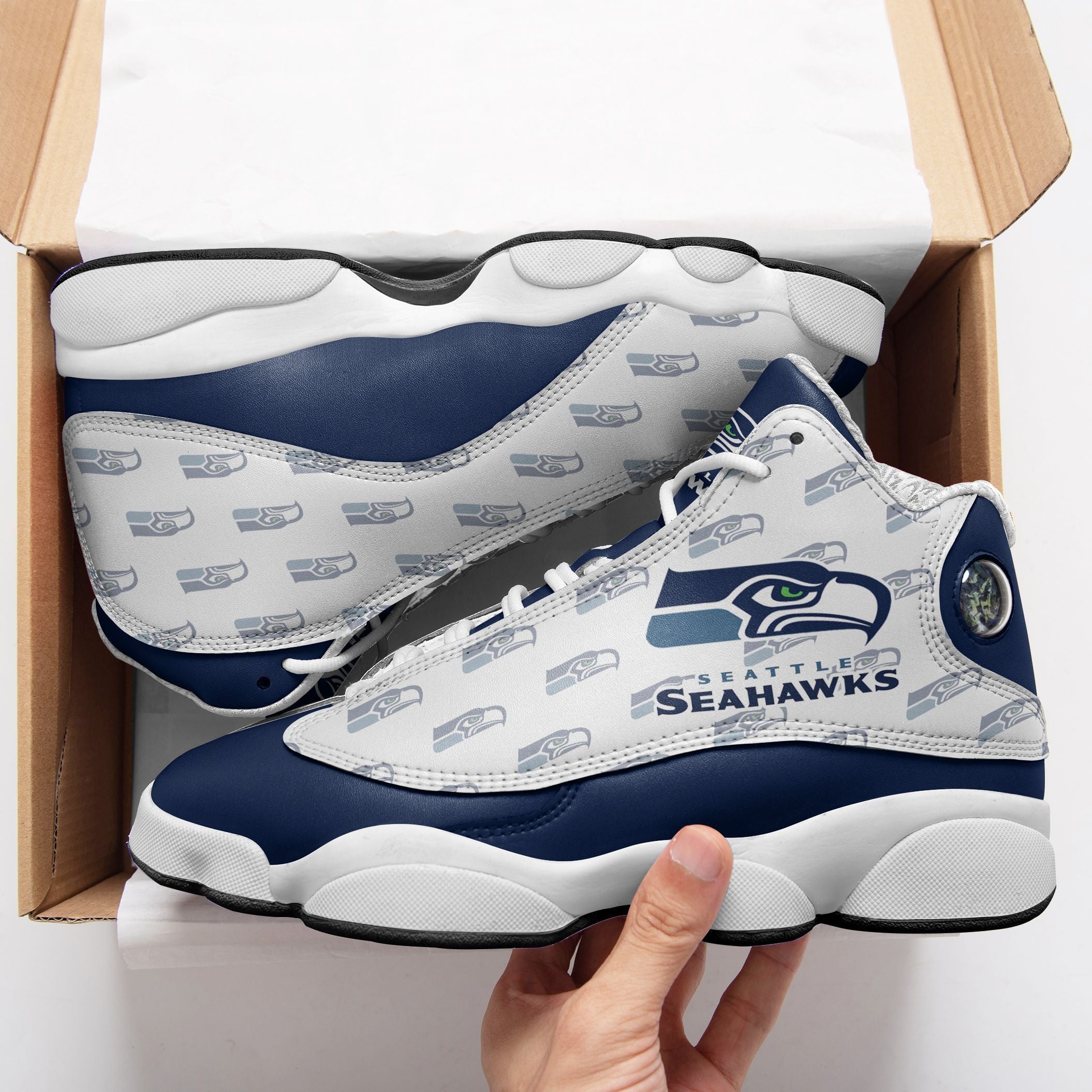 Seattle Seahawks NFL JD13 Sneakers Shoes for Men & Women | Custom Fan Gift