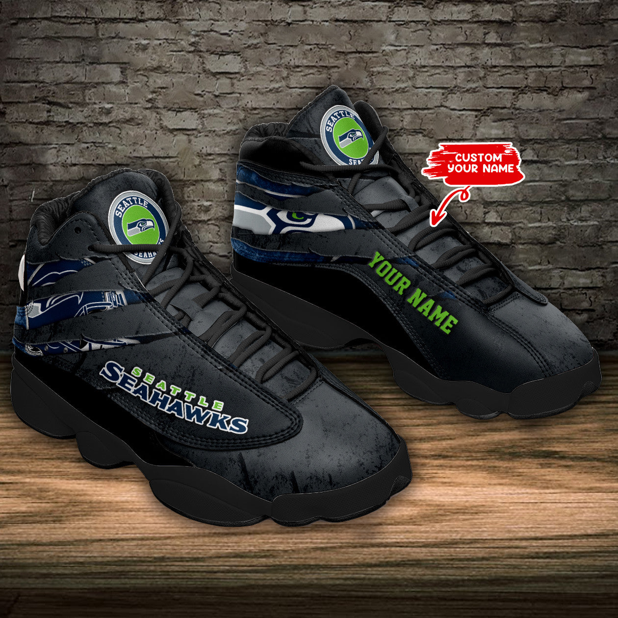 Seattle Seahawks NFL JD13 Sneakers Shoes for Men & Women | Custom Fan Gift
