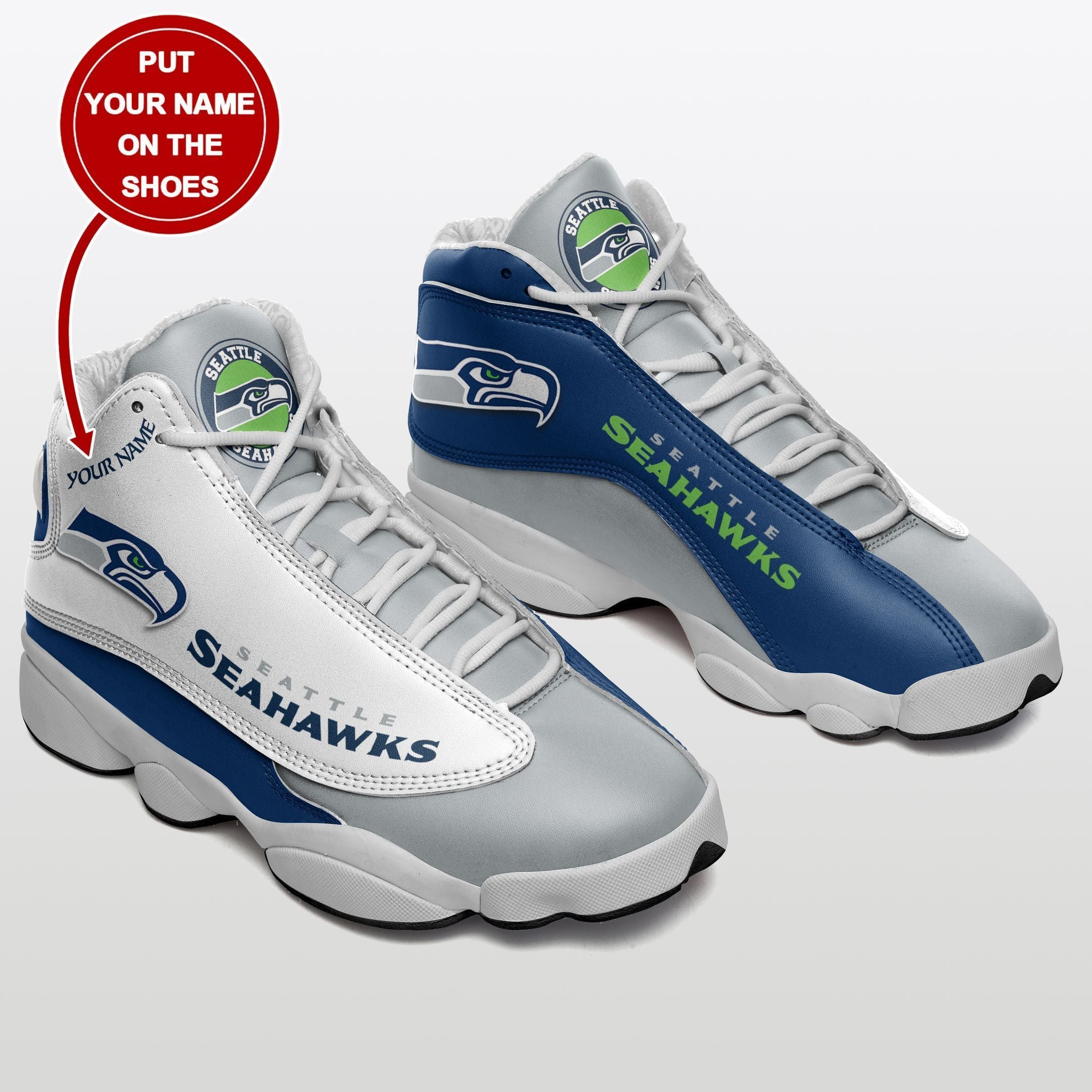 Seattle Seahawks NFL JD13 Sneakers Shoes for Men & Women | Custom Fan Gift