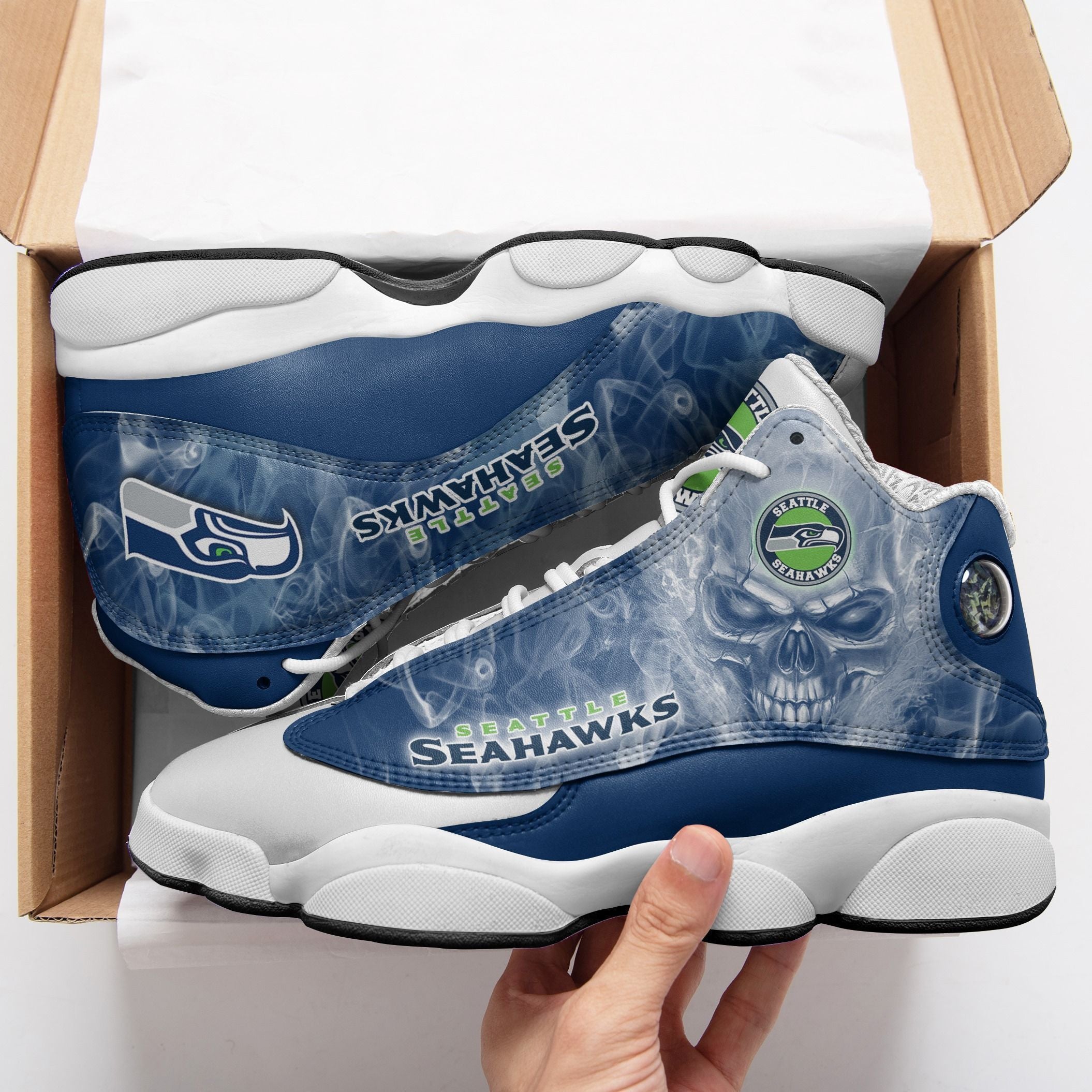 Seattle Seahawks NFL JD13 Sneakers Shoes for Men & Women | Custom Fan Gift