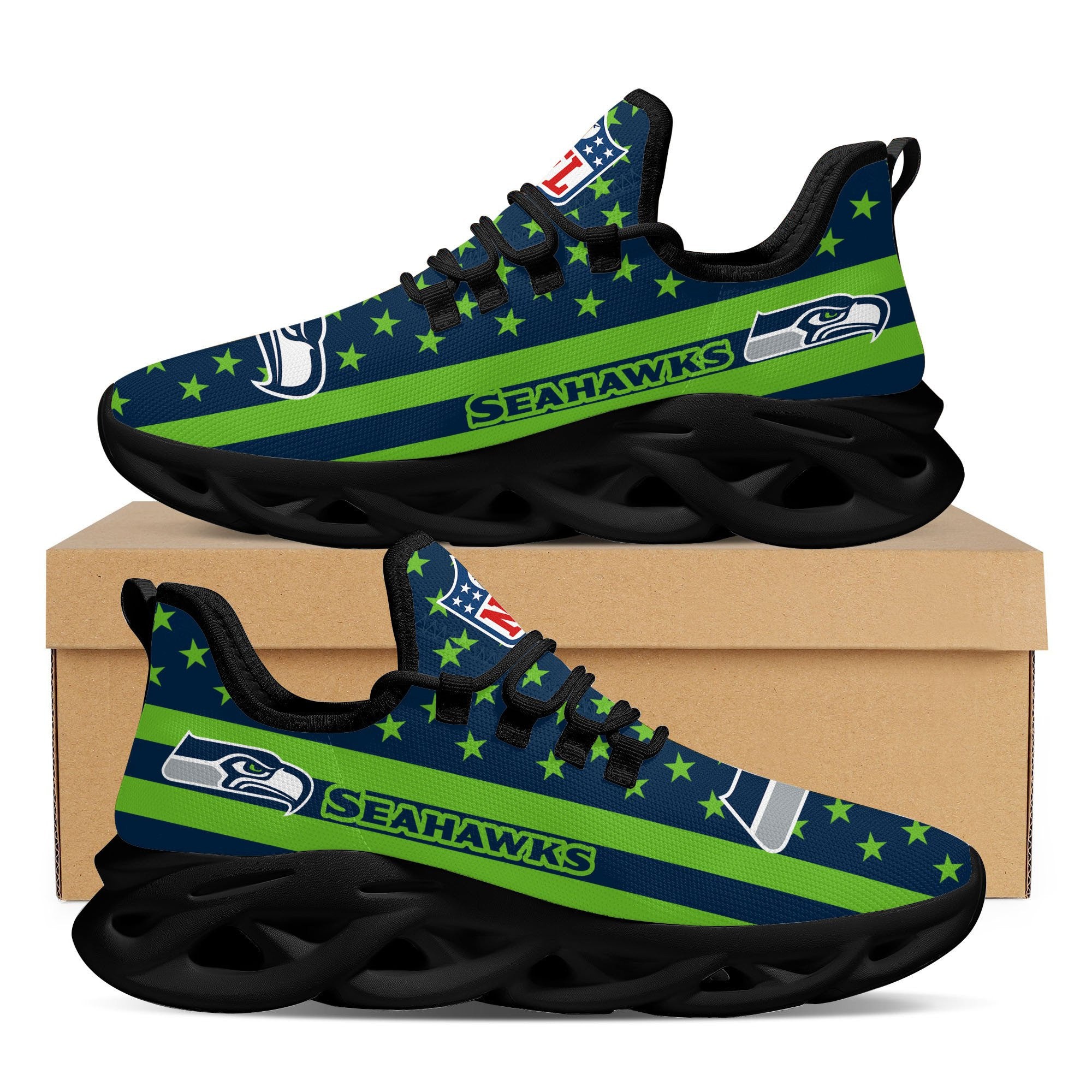 Seattle Seahawks NFL Max Soul Shoes Sneakers for Men And Women – NFL Football Fan Shoes, Team Sneakers - Image 4
