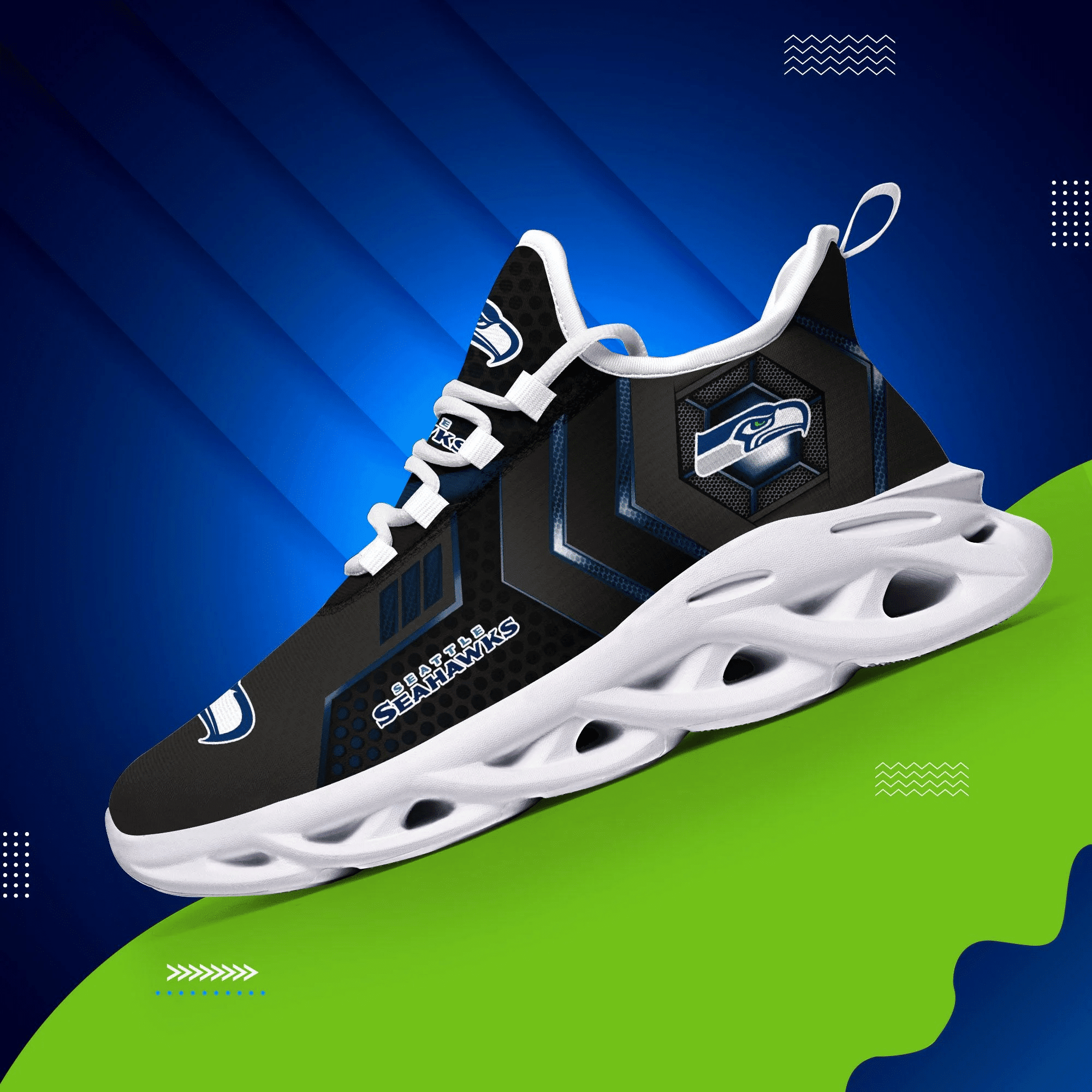 Seattle Seahawks NFL Max Soul Shoes Sneakers for Men And Women – NFL Football Fan Shoes, Team Sneakers
