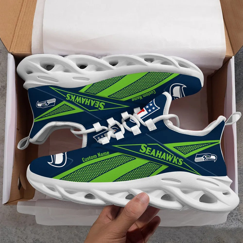 Seattle Seahawks NFL Max Soul Shoes Sneakers for Men And Women – NFL Football Fan Shoes, Team Sneakers