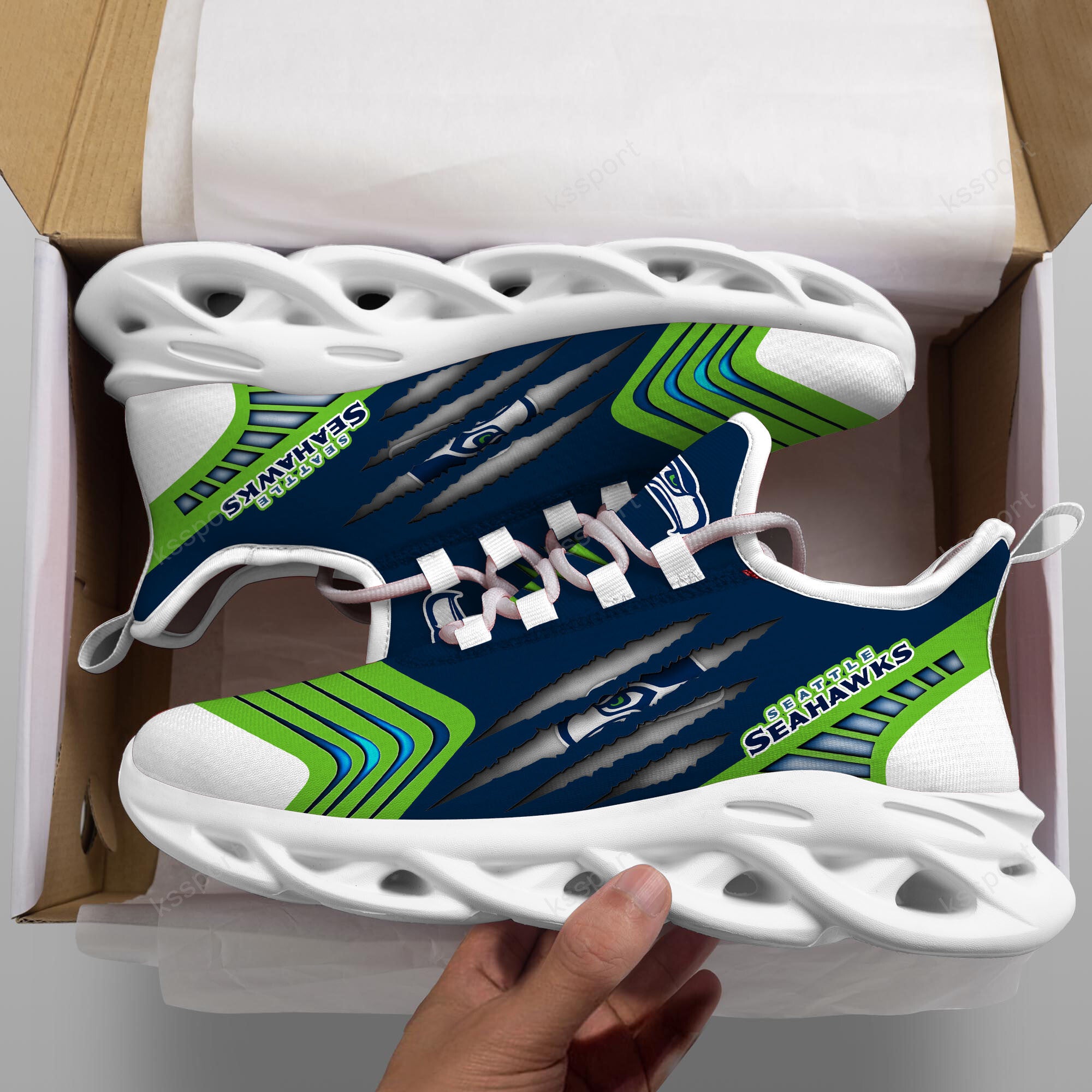 Seattle Seahawks NFL Max Soul Shoes Sneakers for Men And Women – NFL Football Fan Shoes, Team Sneakers