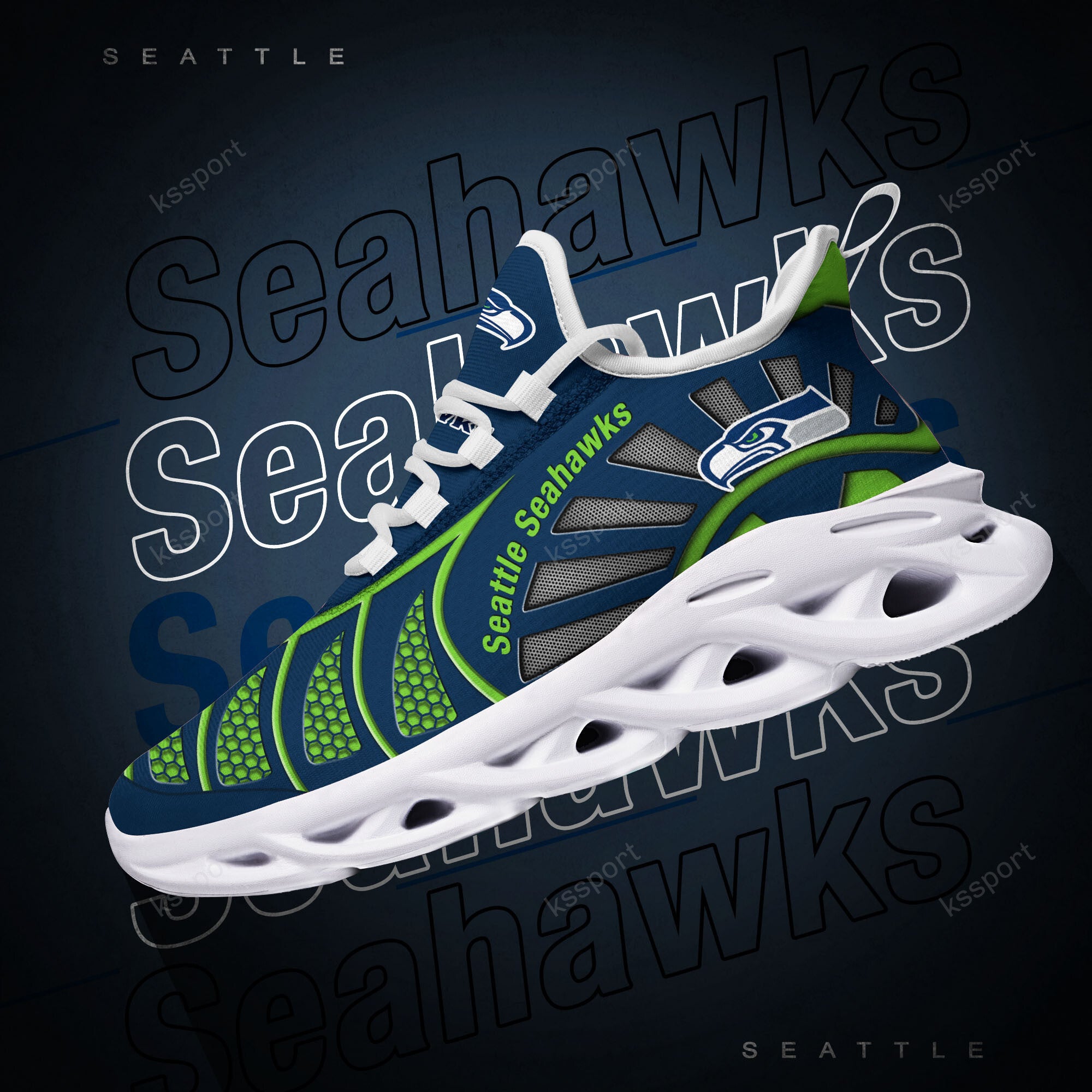 Seattle Seahawks NFL Max Soul Shoes Sneakers for Men And Women – NFL Football Fan Shoes, Team Sneakers