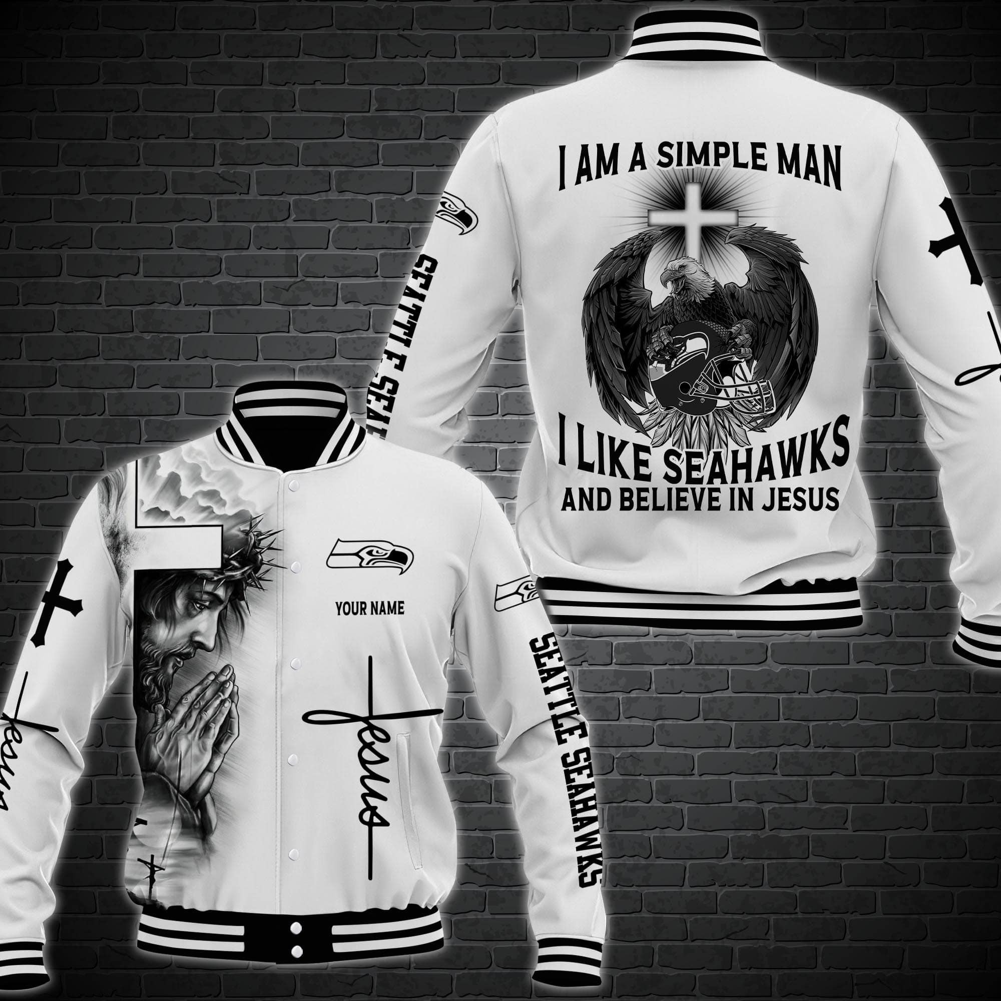 Seattle Seahawks Personalized Baseball Jacket for Men & Women | NFL Team Fan Gift