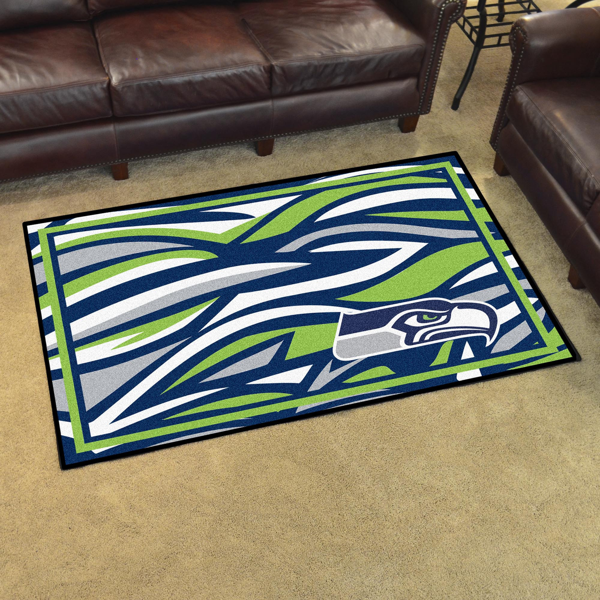 Seattle Seahawks Plush Rectangle Area Rug – Full Print Carpet For Living Room & Bedroom Home Decor