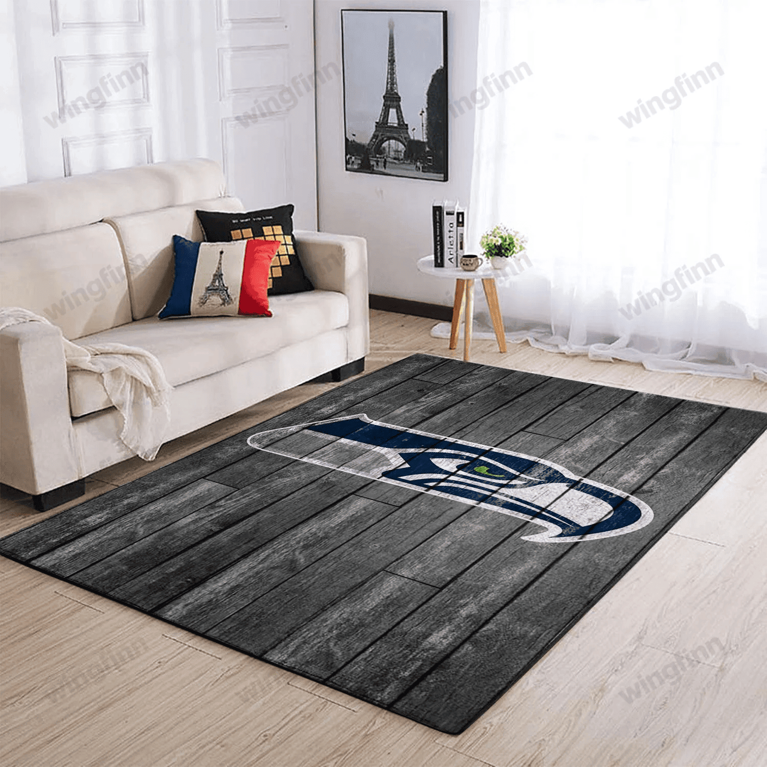 Seattle Seahawks Rectangle Area Rug – Full Print Carpet For Living Room & Bedroom Home Decor