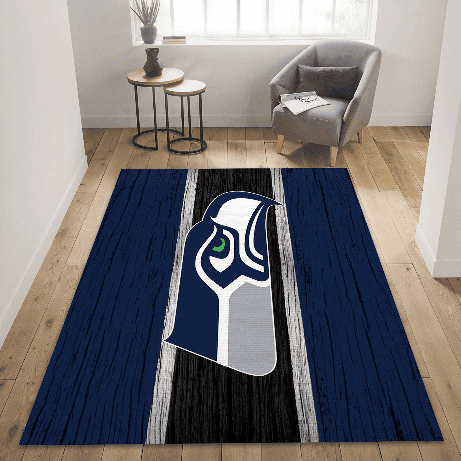Seattle Seahawks Rectangle Area Rug – Full Print Carpet For Living Room & Bedroom Home Decor