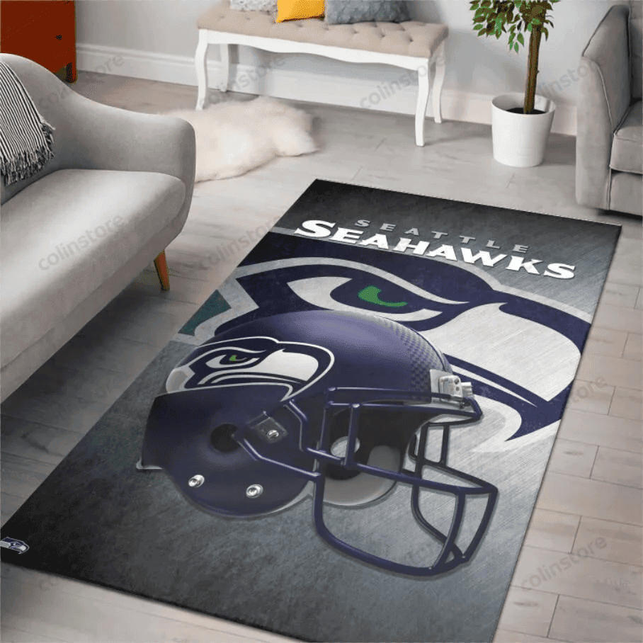 Seattle Seahawks Rectangle Area Rug – Full Print Carpet For Living Room & Bedroom Home Decor