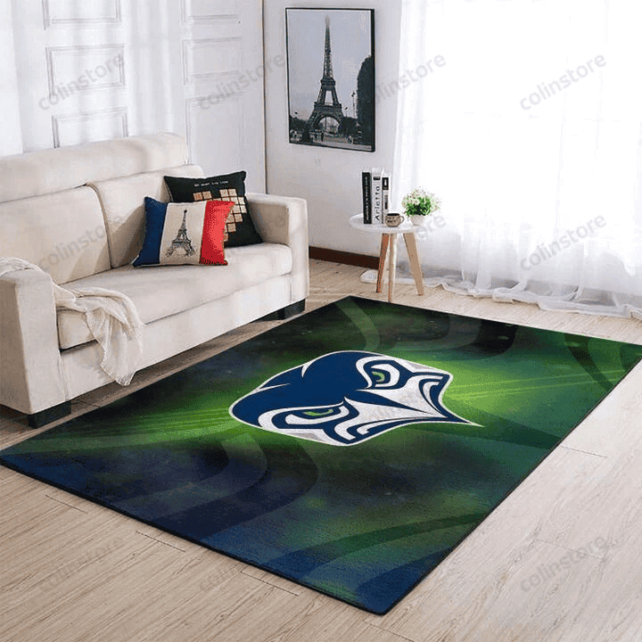Seattle Seahawks Rectangle Area Rug – Full Print Carpet For Living Room & Bedroom Home Decor
