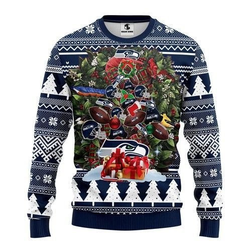 Seattle Seahawks Tree Christmas Ugly Christmas Sweater