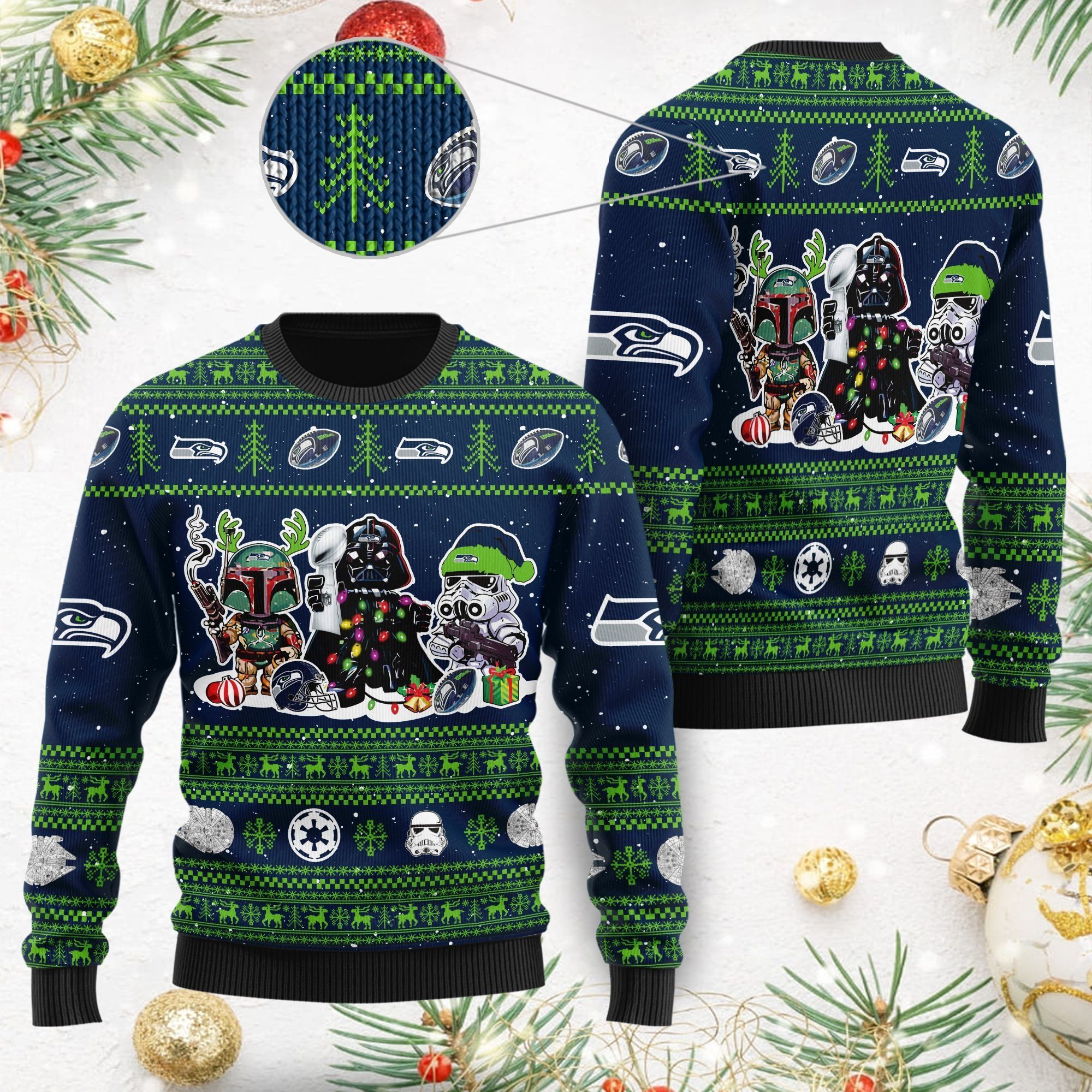 Seattle SeahawksI Star Wars Ugly Christmas Sweater