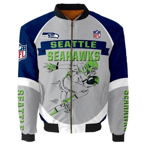 Seattle Seahawksthick Bomber Jacket | NFL Team Jacket for Men & Women | Football Fan Gift