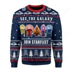 See The Galaxy Join Starfleet Ugly Christmas Sweater, Perfect Holiday Gift