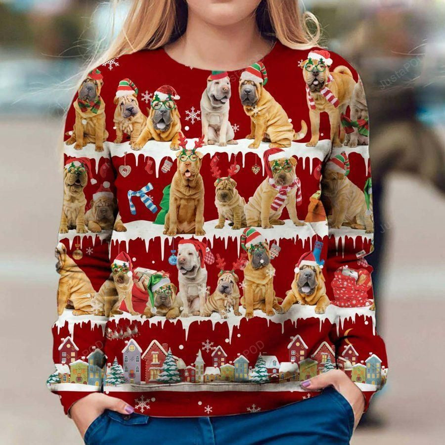Shar Pei Dog Ugly Christmas Sweater, Perfect Holiday Gift