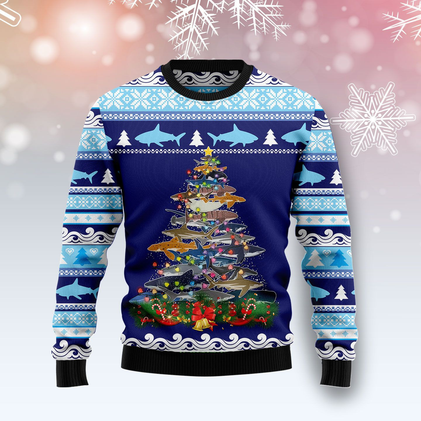 Shark Christmas Tree Ugly Christmas Sweater, Perfect Holiday Gift