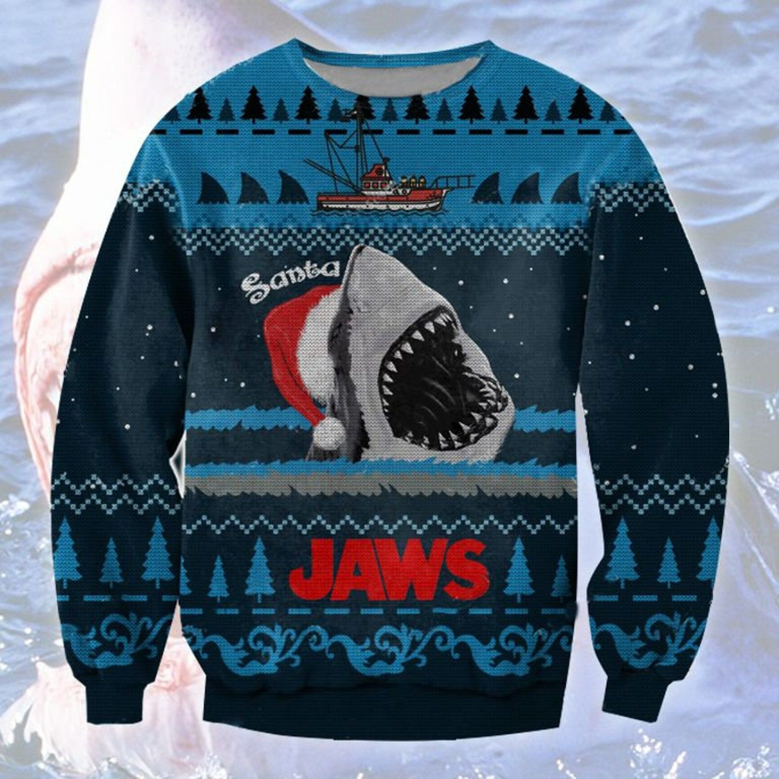 Shark Santa Ugly Christmas Sweater, Perfect Holiday Gift