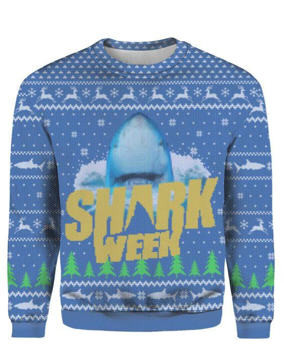 Shark Week Ugly Christmas Sweater, Perfect Holiday Gift