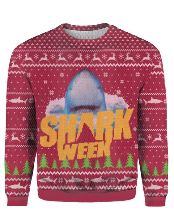 Shark Week Ugly Christmas Sweater, Perfect Holiday Gift