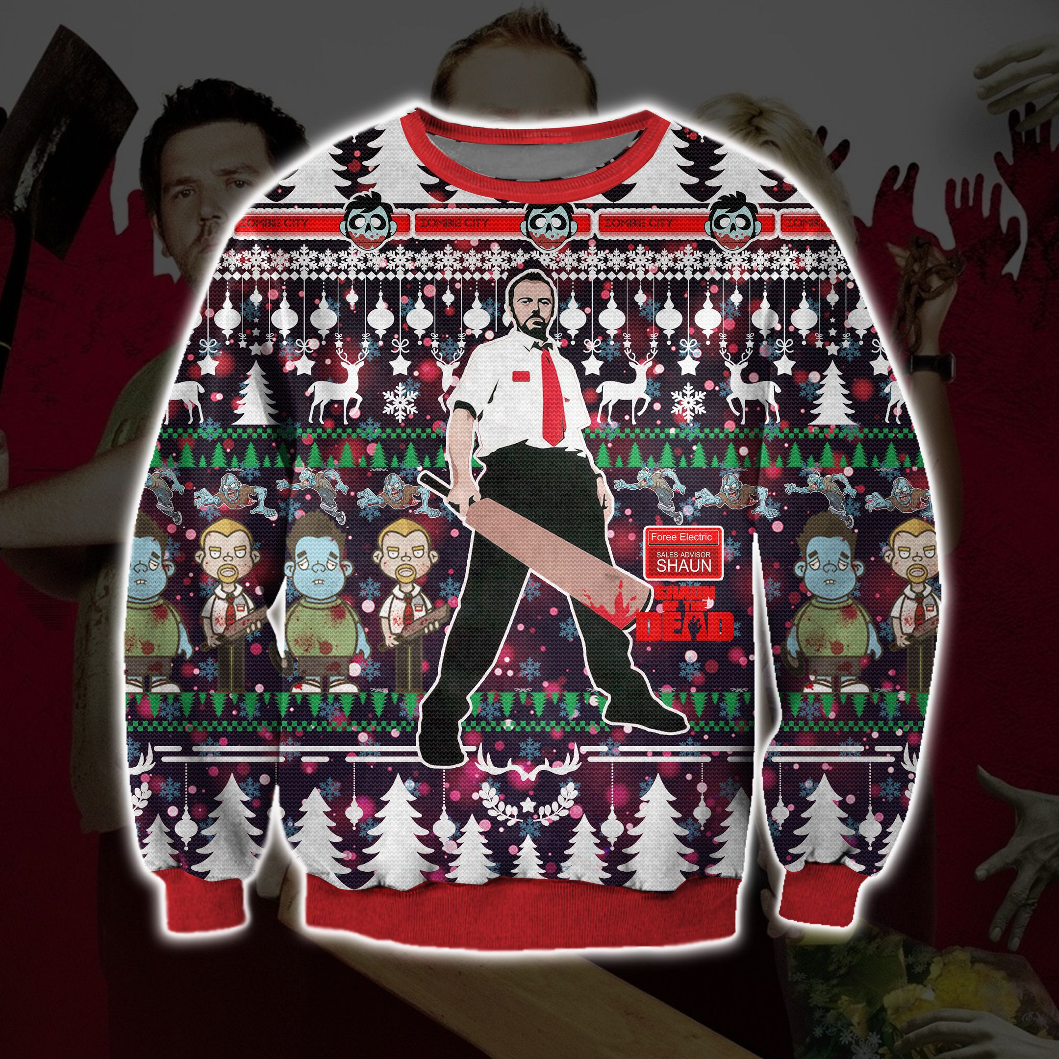 Shaun Of The Dead 2004 3D Print Ugly Christmas Sweater