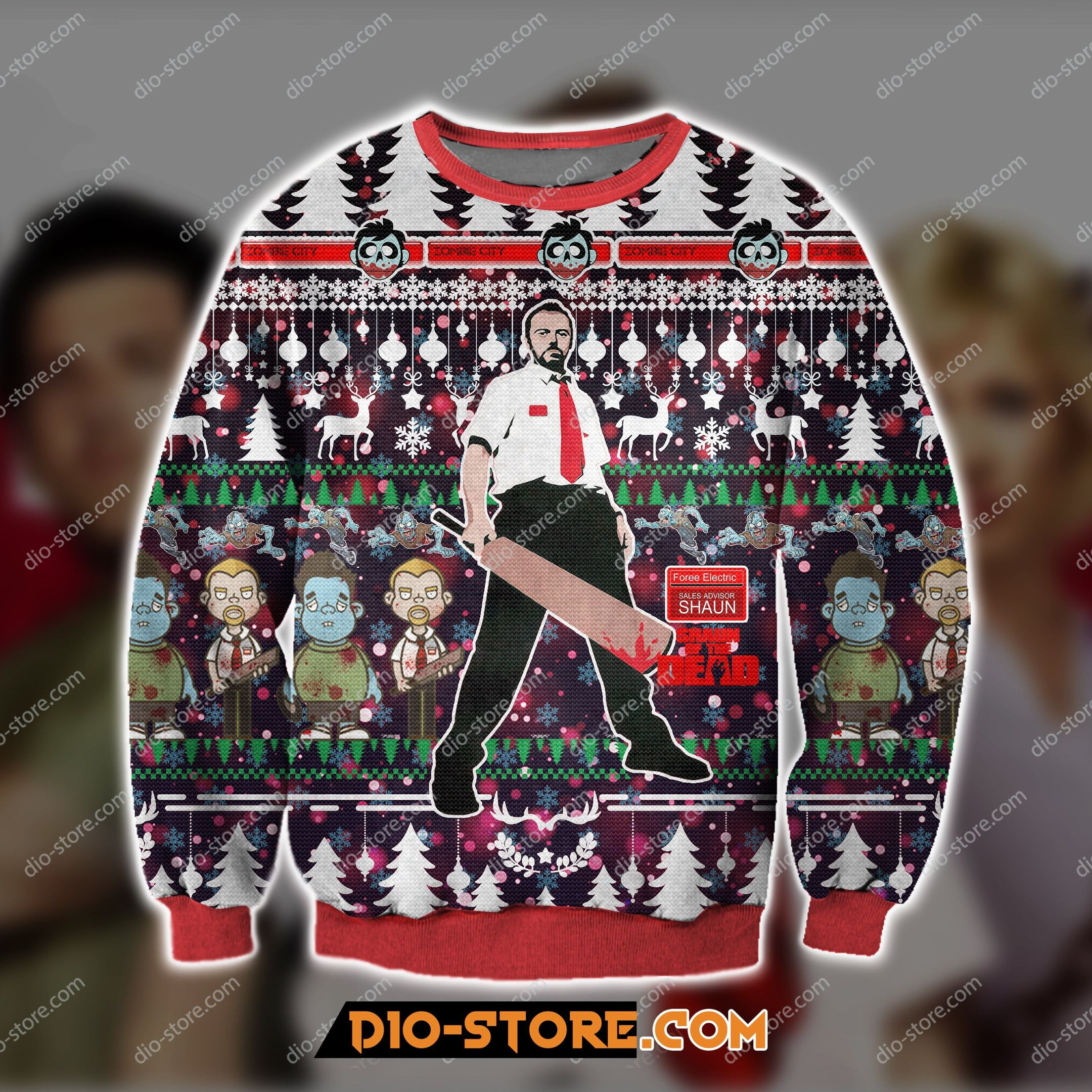 Shaun Of The Dead 2004 Ugly Christmas Sweater,