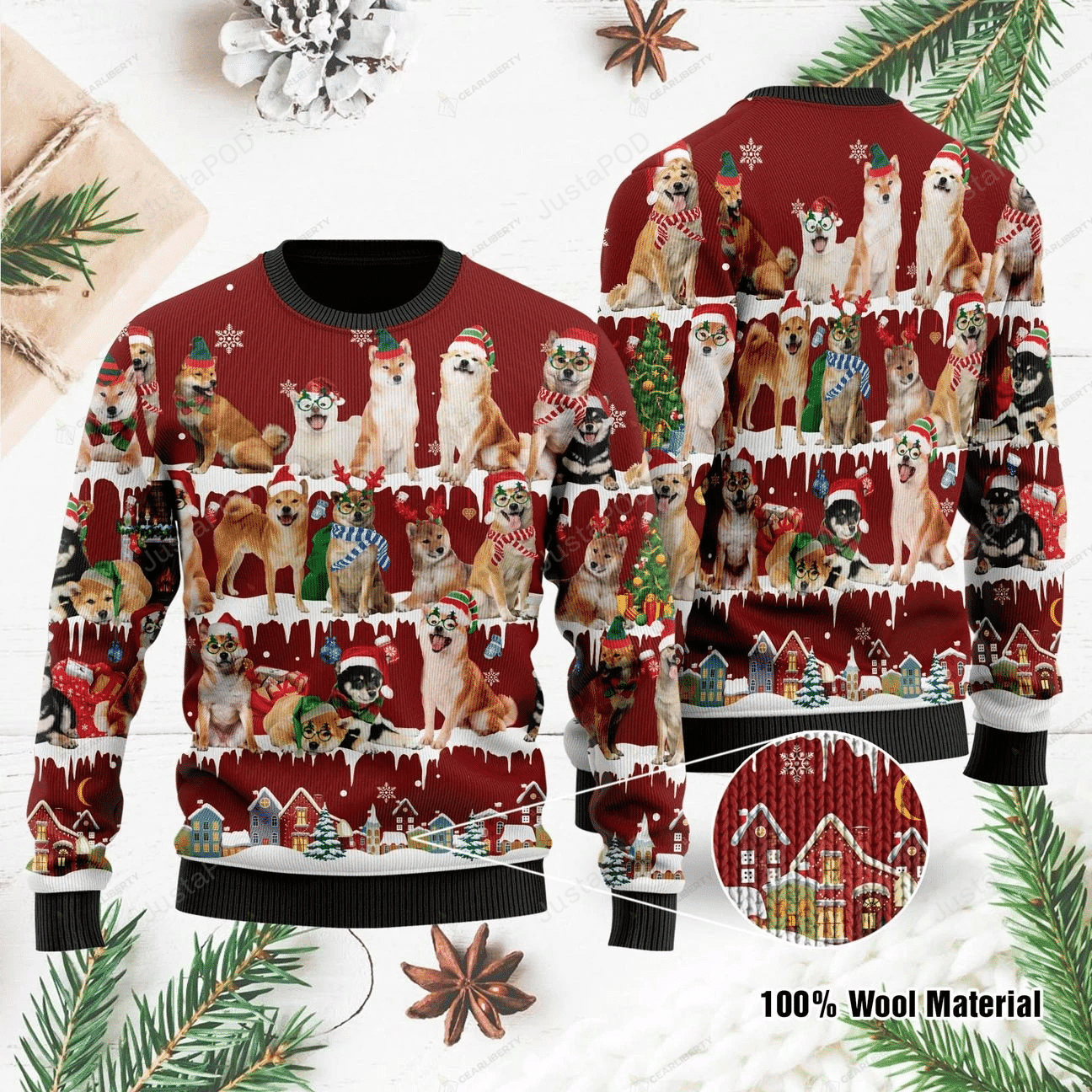 Shiba Inu Ugly Christmas Sweater, Perfect Holiday Gift