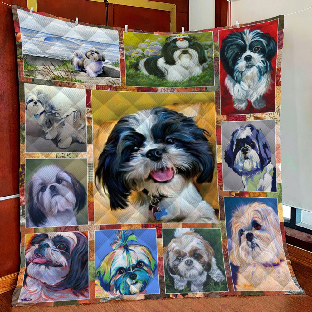 Shih Tzu Dog Fleece Blanket Quilt Blanket