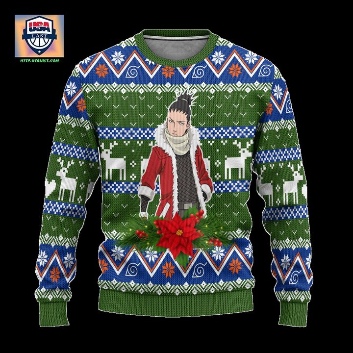 Shikamaru Nara Ugly Christmas Sweater Custom Naruto Anime Xmas Gift