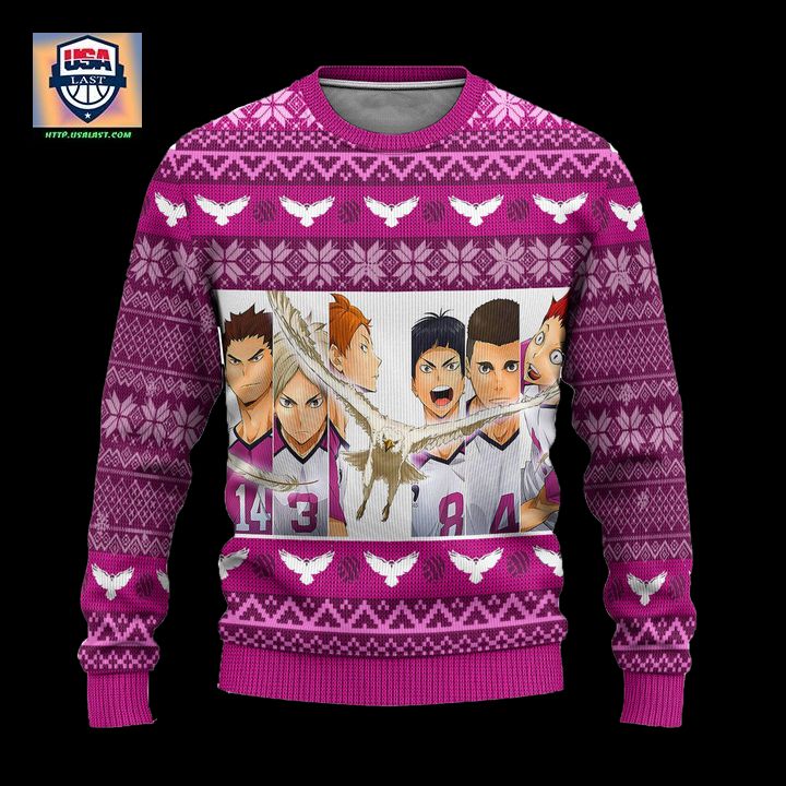 Shiratorizawa Academy Ugly Christmas Sweater Haikyuu Anime Xmas Gift