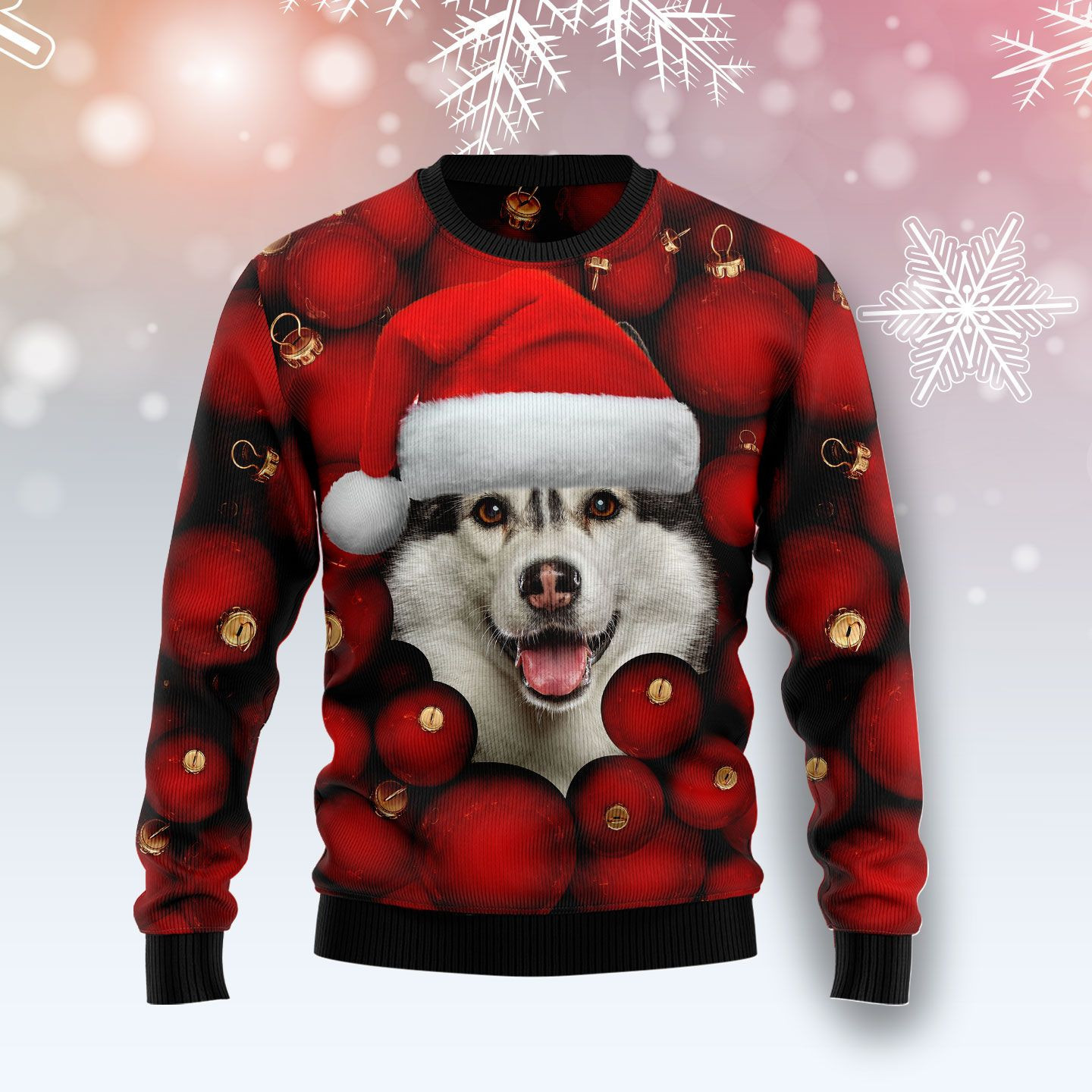 Siberian Husky Ornament Ugly Christmas Sweater, Perfect Holiday Gift