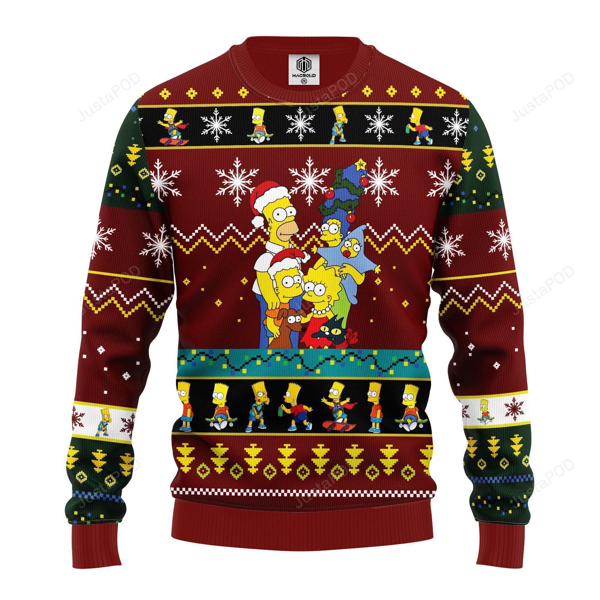 Simpson Family Ugly Christmas Sweater Perfect Holiday Gift
