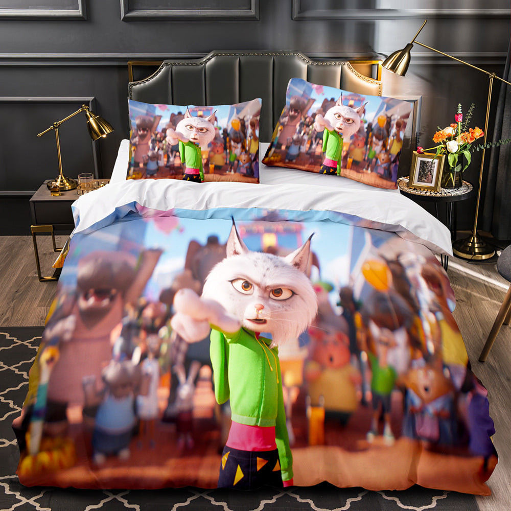 Sing 2 Duvet Cover Quilt Cover Pillowcase Bedding Set Bed Linen Home Bedroom Decor