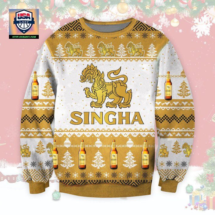 Singha Lager Beer Ugly Christmas Sweater